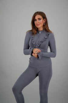 Reinders ruffle vest grey