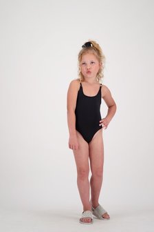 Reinders kids swim suit headlogo solid black 
