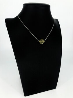 Z&auml;g - ketting - DarkGreen FlowerStone