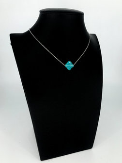 Z&auml;g - ketting -  Turquoise FlowerStone