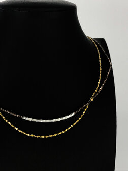Z&auml;g - ketting - Dubble Black/Gold 