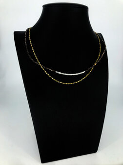 Z&auml;g - ketting - Dubble Black/Gold 