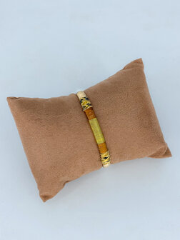 Z&auml;g - armband - Gold/Brown Braided