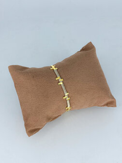 Z&auml;g - armband - Gold/Grey Braided