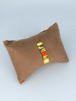 Z&auml;g - armband - Gold PinkStone