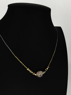 Z&auml;g - ketting - Golden PinkStones