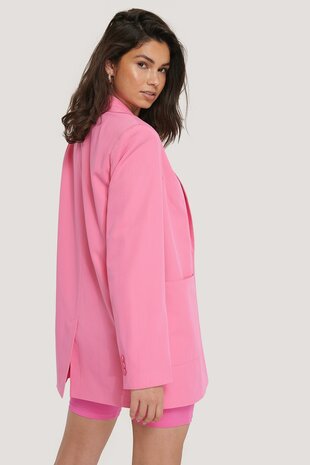 NA-KD - Gevoerde Oversized Blazer pink