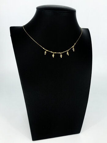 Zäg - ketting - Gold Labradorite Stone