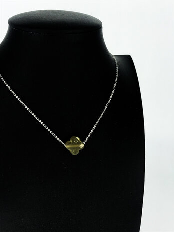 Zäg - ketting - DarkGreen FlowerStone