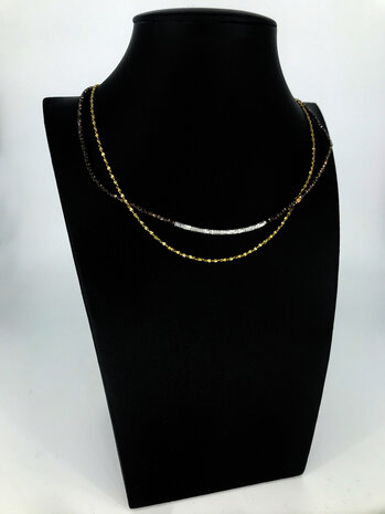 Zäg - ketting - Dubble Black/Gold 