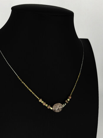 Zäg - ketting - Golden PinkStones